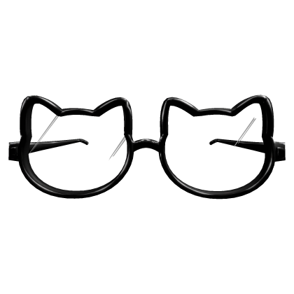 Cute Black Cat Round Glasses 🐱🖤 Roblox item