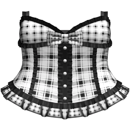 cute gothic plaid babydoll dress in white black