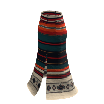Blue Y2K Southwest Stripe Maxi Skirt [PBR]