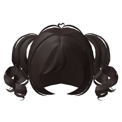 . ‿ ♡ squiggle mini curly cute pigtails dark brown