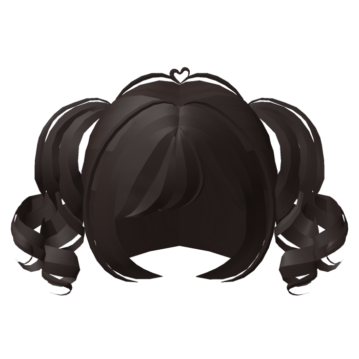 . ‿ ♡ squiggle mini curly cute pigtails dark brown