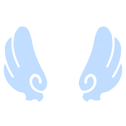♡ Cute Upward Sticker Angel Wings in Pastel Blue