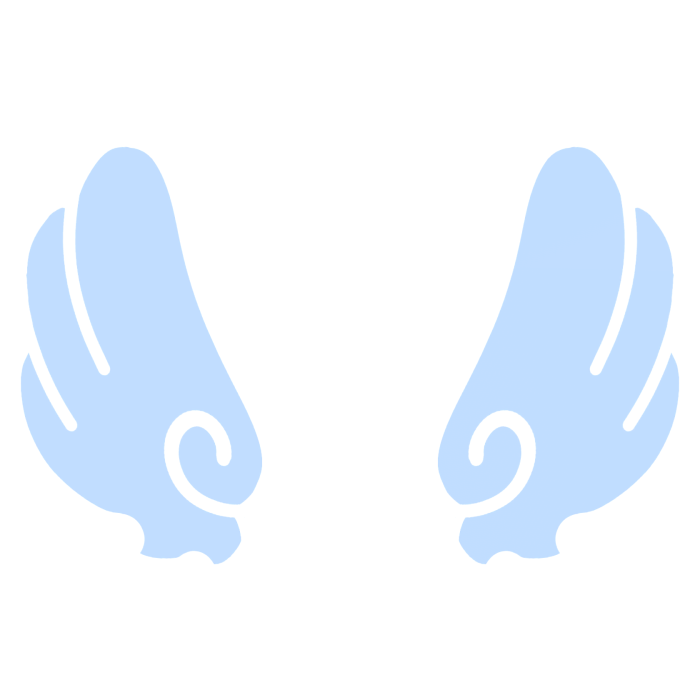 ♡ Cute Upward Sticker Angel Wings in Pastel Blue