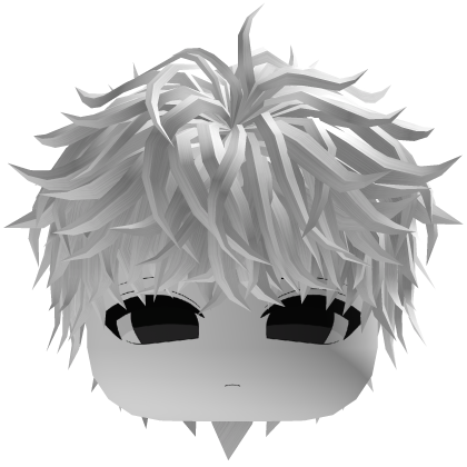 White Messy Anime Hair w/ Face Roblox item