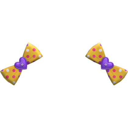 (11) Golden Yellow/Purple Polka Bows Roblox item