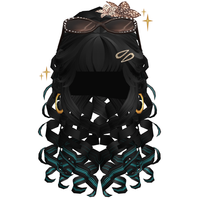Black Y2K Layered Curly Pigtails Hair