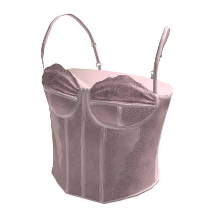 Pale Pink Lace Strap Corset Top Chibi