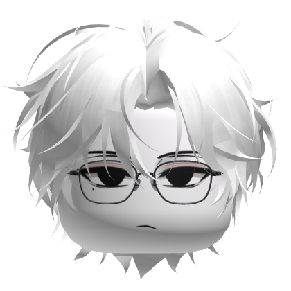 Emo White Korean Idol Boy Messy Hair w/ Glasses