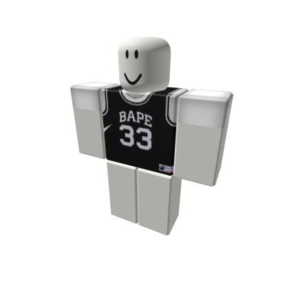 Bape Jersey w White Short Sleeve Undershirt Roblox