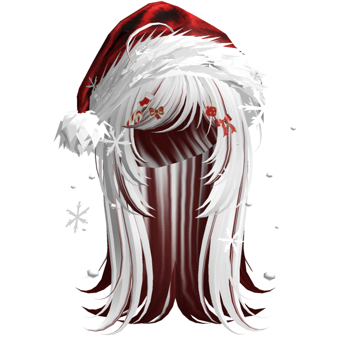 Cute Christmas Straight Hair (White&Red)