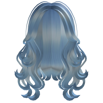 Blue Wavy Curly Girl hair Roblox item