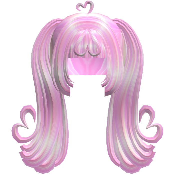 Curled Doll Swirl Heart Pigtails in Pink