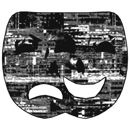 Grey Animated Glitch Dual Noli Mask