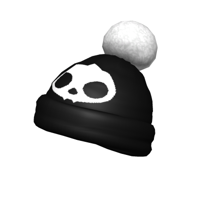 emo skeleton winter black pom pom beanie Roblox item