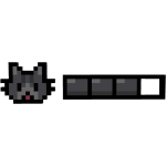 Dark Gray Cat 8-Bit Health Bar