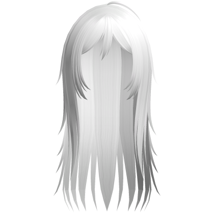 long wispy emo ghost anime girl hair in white Roblox item
