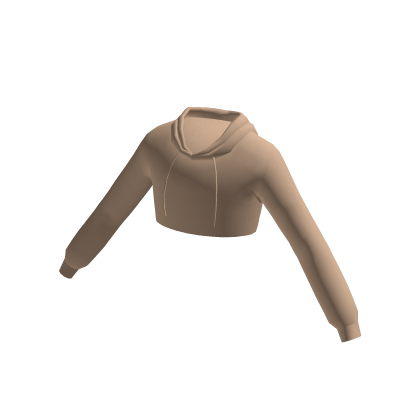 Beige Cropped Hoodie