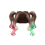 🍉 Bella's Iconic Pastel Watermelon Curly Pigtails