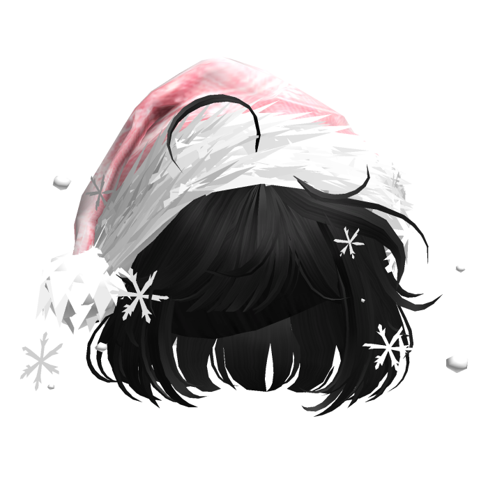 Christmas Cute Hair w/Santa Hat (Black)