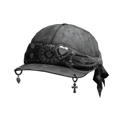 Gray Y2k Heart Chain Cap Roblox item