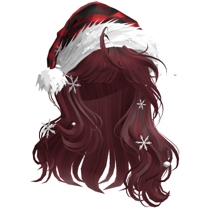 Christmas Hair w/Santa Hat (Red)