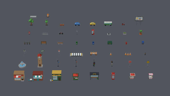 HD City Pack | 50 Streets, Shops and Props preview 2