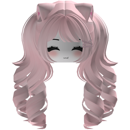 Cute hair emo Y2K cat-ear braids (pink)