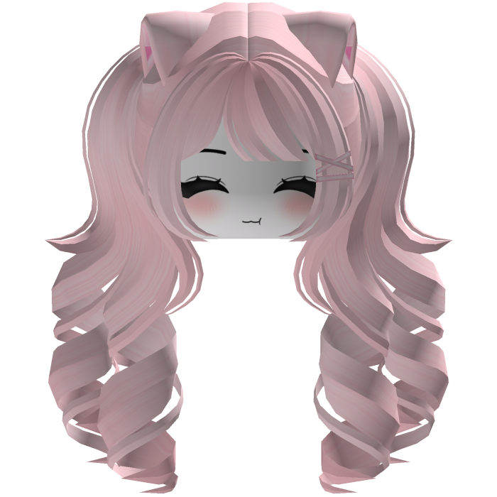 Cute hair emo Y2K cat-ear braids (pink)