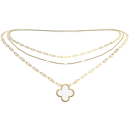 Gold Clover Pendant Necklace Roblox item