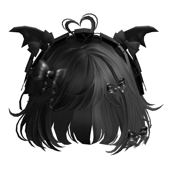 Goth Bob w/Maid Headband (Black&Gray)