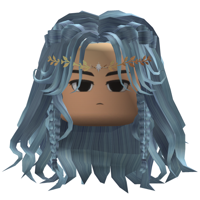 Long Wavy Hair w/ Circlet (Blue)