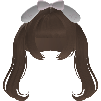 cute light brown doll bunny bow pigtails Roblox item