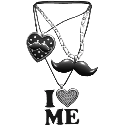 2010s Hipster Tumblr McBling Mustache Necklace