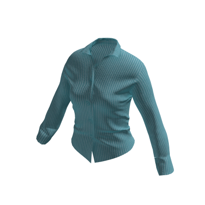 Teal Striped Vintage Blouse
