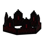 Black and Dark Red Splattered 8-Bit Crown