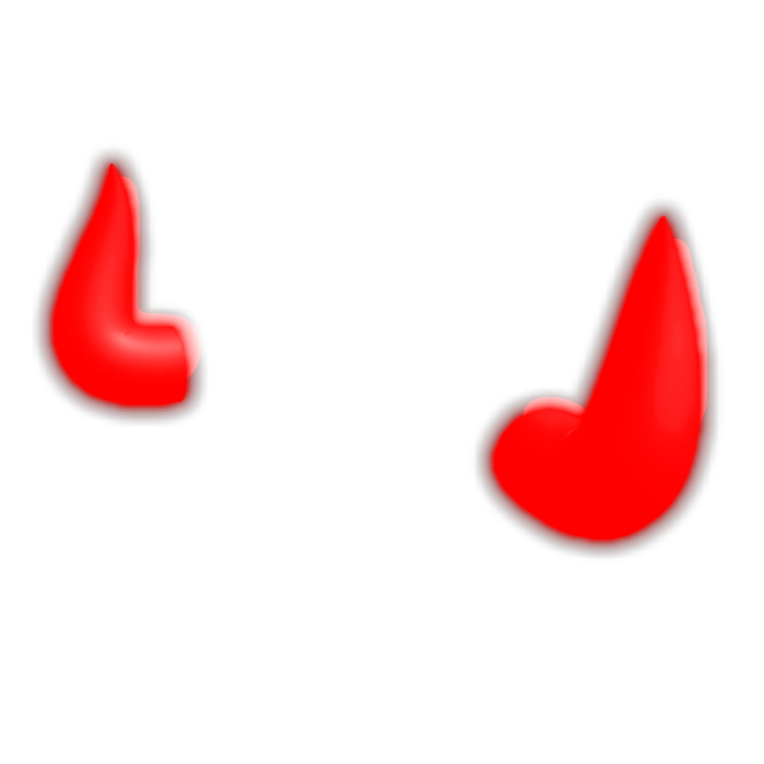 [EMISSIVE] Glowing Red Demon Devil Evil Emo Horns 