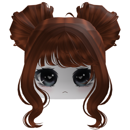 Auburn Twin Buns Hair with Face Girl Roblox item