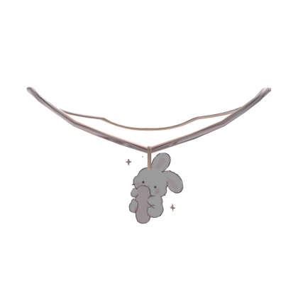 cute i pink bunny initial necklace 1.0