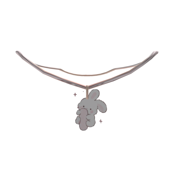 cute i pink bunny initial necklace 1.0