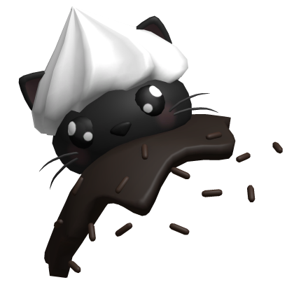 kawii black ice cream sprinkles cat