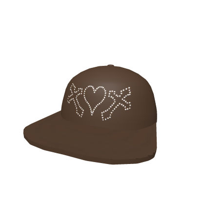 Y2K Grunge Cap Crosses Brown
