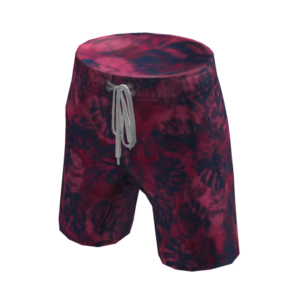 Floral Swim Trunks - Red thumbnail