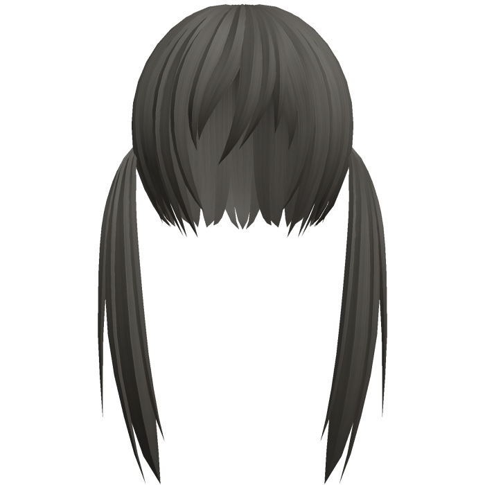 ash brown razor cut low pigtails