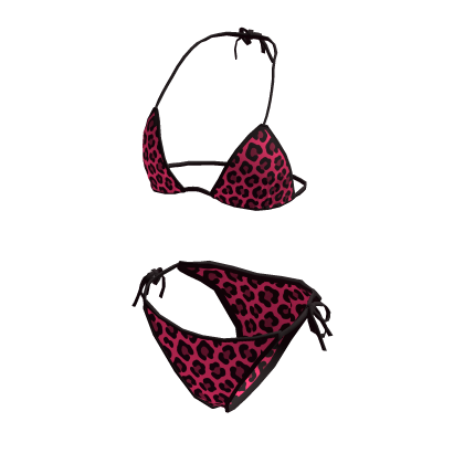 BIkini Swimsuit Magenta Leopard thumbnail