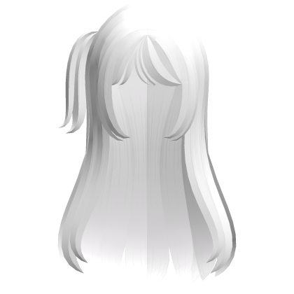 ღ White Long Straight Hair with Side Ponytail Roblox item