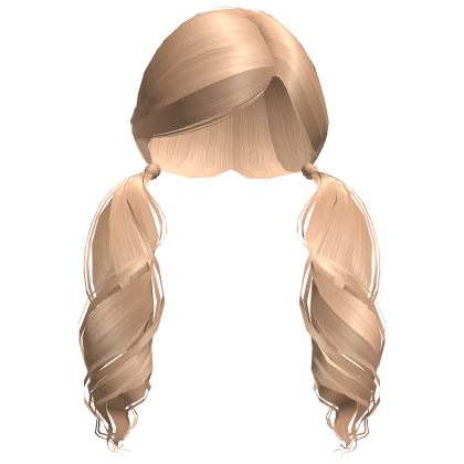 Long Swoop Wavy Low Curled Pigtails Blonde  Roblox item thumbnail