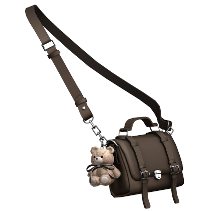 Brown Teddy Charm Satchel Bag