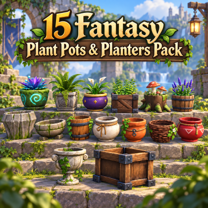15 Fantasy Plant Pots & Planters Pack