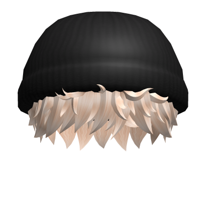 Blonde Messy Boy Hair / Black Beanie Roblox item