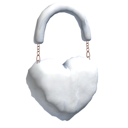 Fuzzy White Heart Shoulder Bag